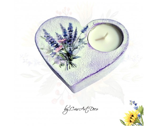Suport decorativ pentru lumanare - buchet lavanda 115025